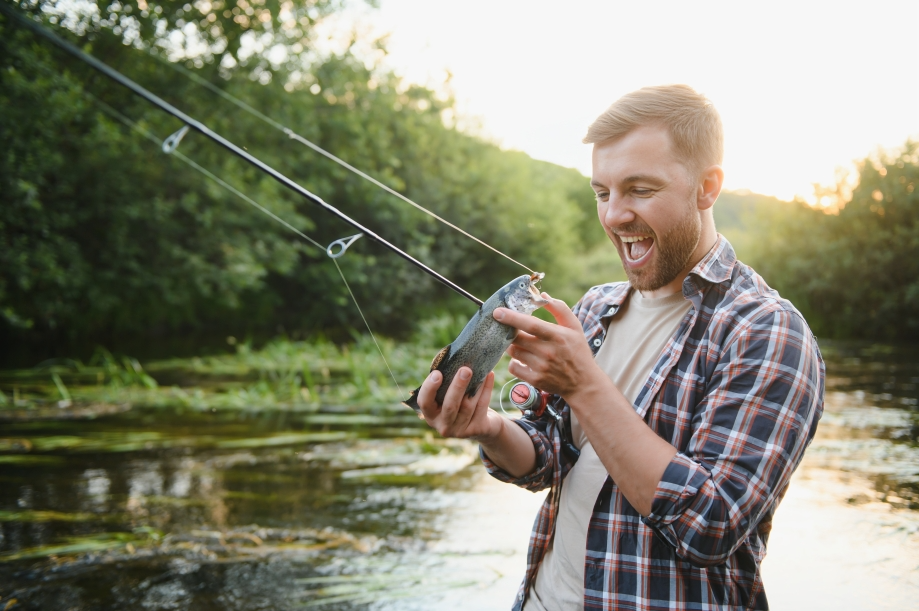 trout bait bearded elegant man man relaxing natu 2023 10 10 18 10 58 utc